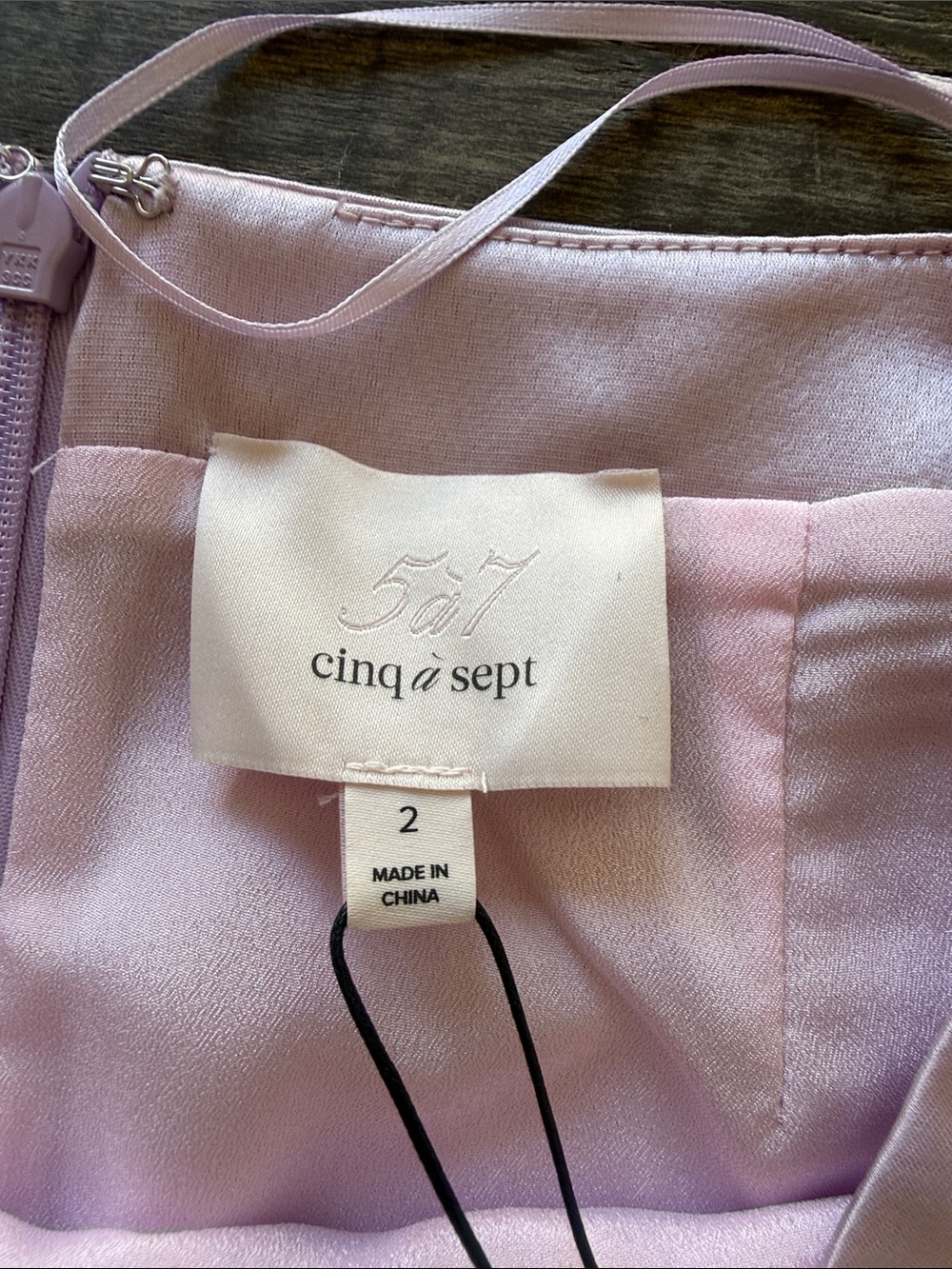 cinq a sept Pink Satin Mini Skirt with Beaded Fringe - Picture 2 of 2